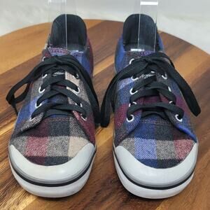 Keen Blue Maroon Gray Plaid Athletic Sneakers Women's 6